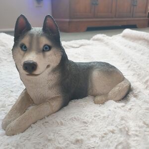 Sandicast Vintage 1987 Realistic Happy Husky Dog Figurine